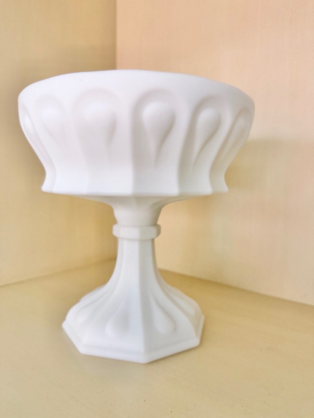 vintage milk glass compote